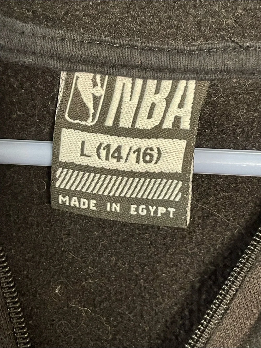 NBA Black Kids Zip Hoodie with Logo